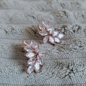 Elegant Rose Gold Leaf Earrings